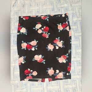 Torrid Black Floral Pencil Skirt